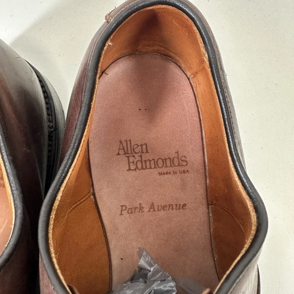 Allen Edmonds Park Avenue‎ Oxford Shoes Mens 9.5D Brown Leather Cap Toe